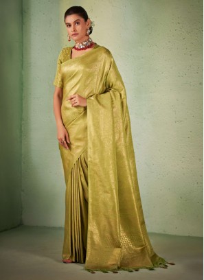 Beautiful Olive Silk Saree