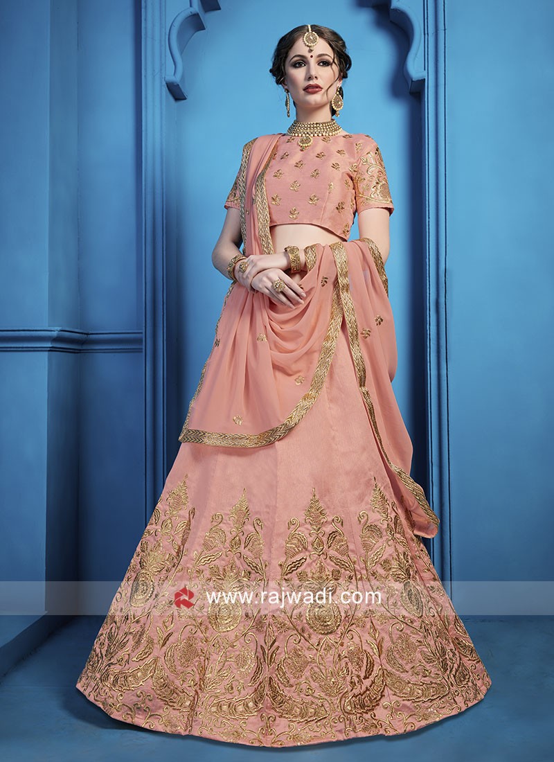 Enchanting Pink Silk Designer Party Lehenga Choli with Sequence, Thread,  and Zari Work