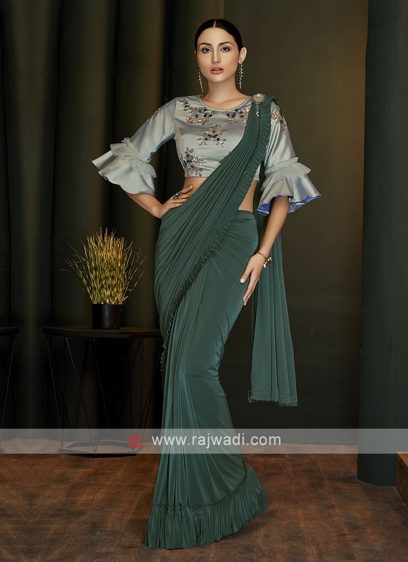 Buy Ready to Wear Wrap in One Minute Full Stitch Pleated Saree Paired With  Custom Stitch Blouse, Pre Stitched Pleated Saree, Easy Drape Sarees Online  in India -… | Beautiful blouses, Wedding