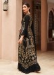 Shimmering Black Sequins Embellished Palazzo Suit