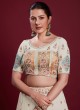 Off White Georgette A Line Lehenga Choli