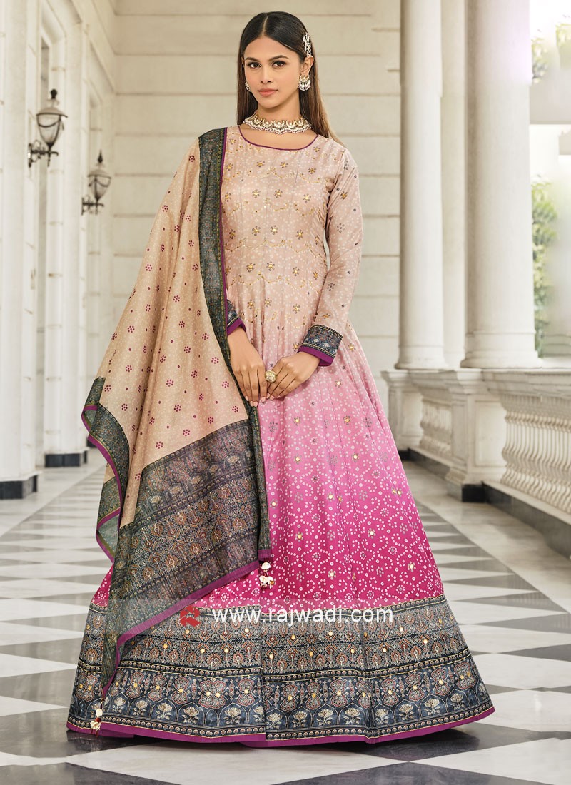 Pink Blush Gown Style Anarkali Suit - Hatkay