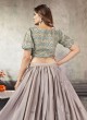 Dark Beige And Pista Green Art Silk A Line Lehenga Choli