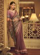 Trendy Beige Sequins Georgette Saree