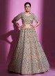 Beige Silk Designer Mirror Embellished Lehenga Choli