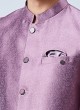 Lavender Jacquard Silk Jodhpuri Suit