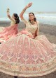 Off White and Pink Heavy Embroidered Lehenga Choli