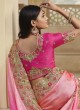Best Peach Embroidered Fancy Fabric Contemporary Saree