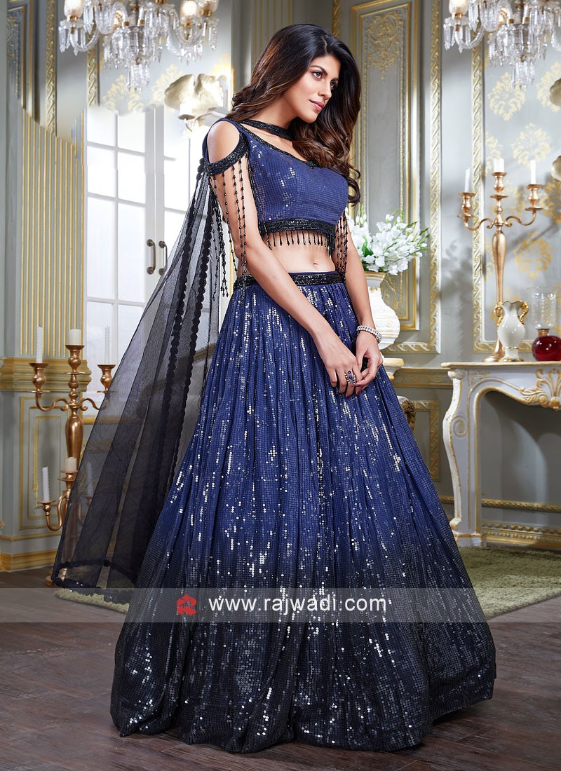 Awesome Multicolour Lehenga With Blue And Black Color Embroidery Choli at  Best Price in Surat | Panchhi Fashion