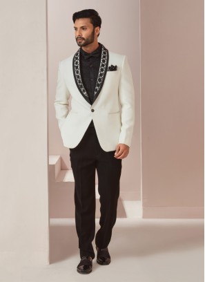 Black And White Designer Suit For Men