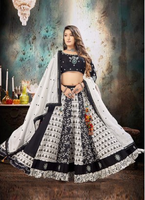 Black & White Garba Special Chaniya Choli