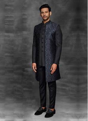 Black Color Koti Style Indowestern