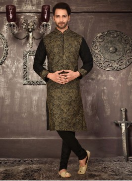 Black Embroidery Kurta Set