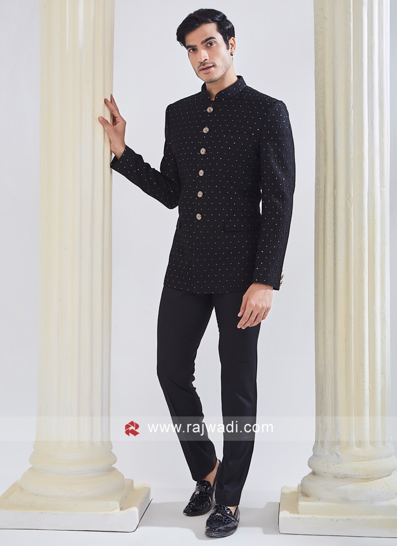 Black 2024 jodhpuri coat