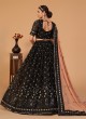 Black Georgette Sequins A Line Lehenga Choli