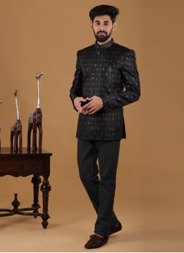 Black Imported Jodhpuri Suit