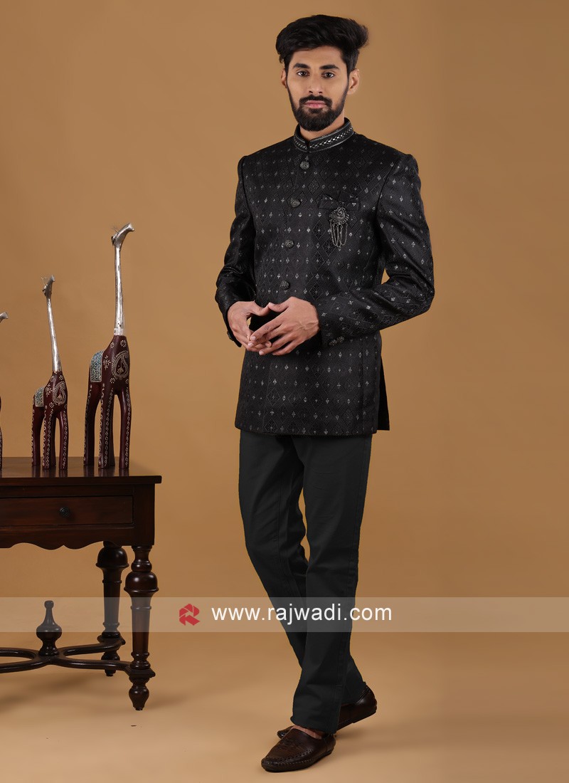 Jodhpuri suit black on sale colour