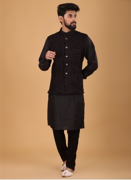 Black Imported Nehru Jacket Set