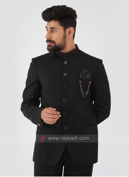 Black Jodhpuri Suit