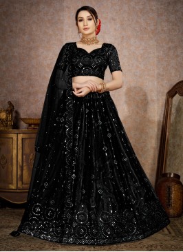 Black Sequins Lehenga Choli