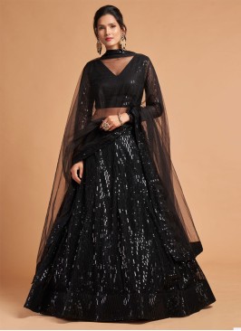 Black Sequins Work Lehenga Choli