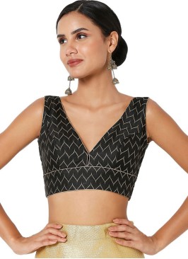 Black Zig Zag Work Readymade Blouse