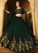 Blissful Green Georgette A Line Lehenga Choli