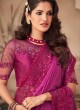 Blissful Silk Purple Embroidered Designer Contemporary Saree