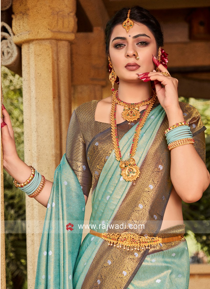 Elegant Fandango Allover Bridal Kanjivaram Silk Saree – WeaversIndia