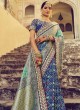 Blue and Green Ceremonial Designer Traditional Saree