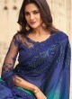 Blue and Green Ceremonial Silk Shaded Saree