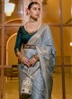 Carolina Blue Zari Weaving Satin Silk Saree