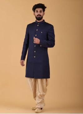 Blue Color Wedding Wear Indowestern