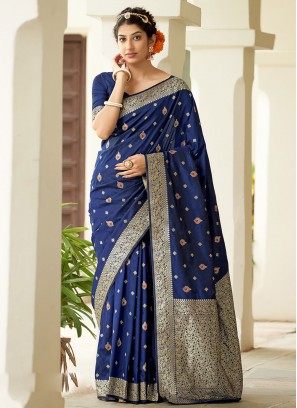 Blue Festival Designer Traditional Saree