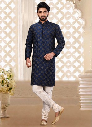 Blue Kurta Pajama In Art Silk