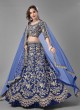 Blue Sequins Mehndi Lehenga Choli