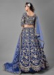 Blue Sequins Mehndi Lehenga Choli