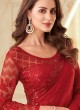 Ravishing Red Sequins Embellished Silk Saree