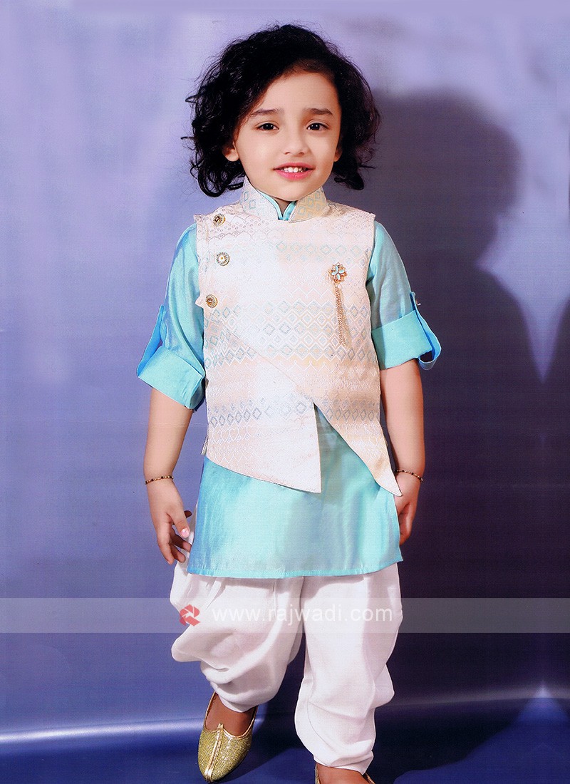 Boys Pathani Suit With Nehru Jacket