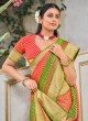 Brasso Classic Woven Saree in Peach