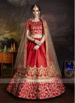 Bridal Red Lehenga Choli with Dupatta