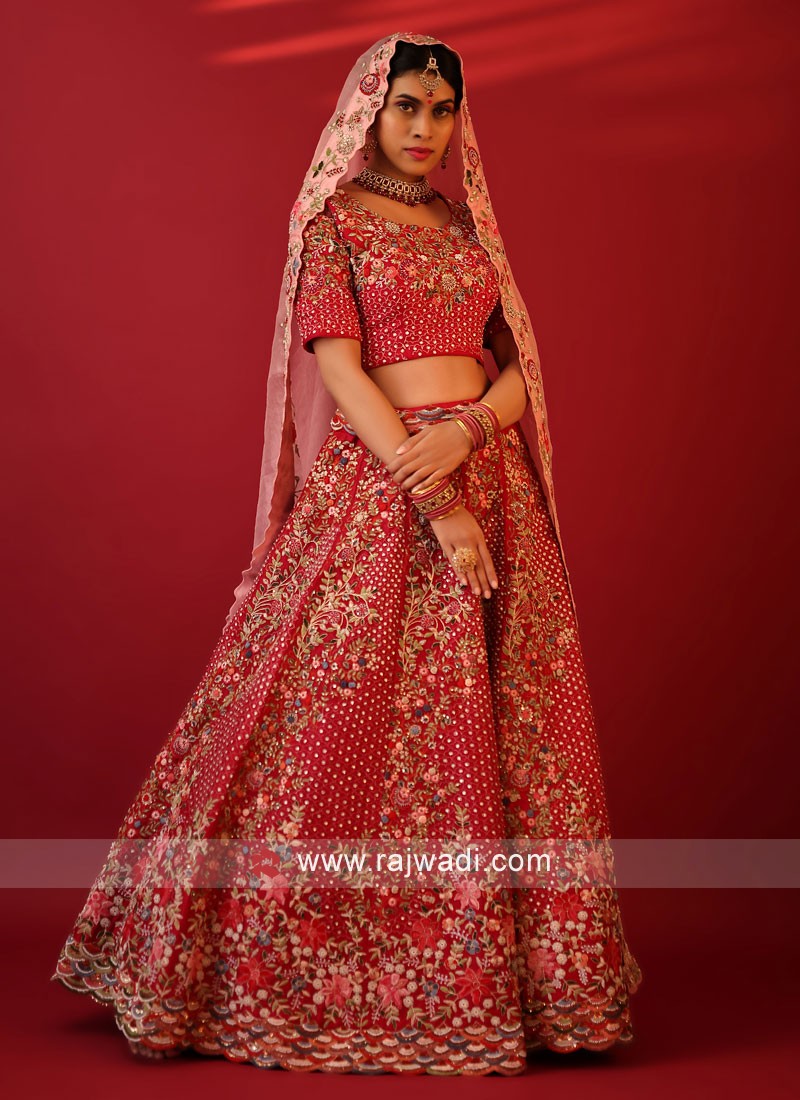 Rani Pink color Silk Lehenga Choli with Heavy Embroidery work – Fabvilla