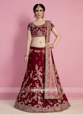 Bridal Wedding Lehenga in Maroon