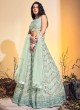 Light Pista Green Net Designer Wedding Lehenga Choli