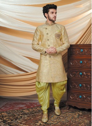 Brocade Silk Indowestern For Men