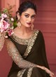 Brown Ceremonial Chiffon Saree