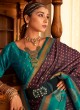 Wedding Wear Wine And Teal Blue Silk Saree