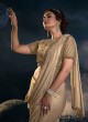 Brown Lycra Beads Embellished Designer Saree