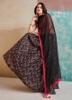 Black And Crimson Designer Choli Suit