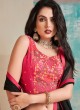 Black And Crimson Designer Choli Suit